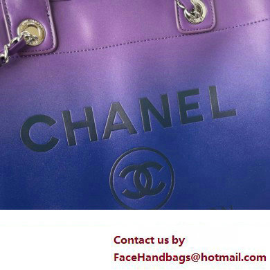 Chanel Shaded Calfskin  &  Silver-Tone Metal Shopping Bag AS3351 Purple 2024